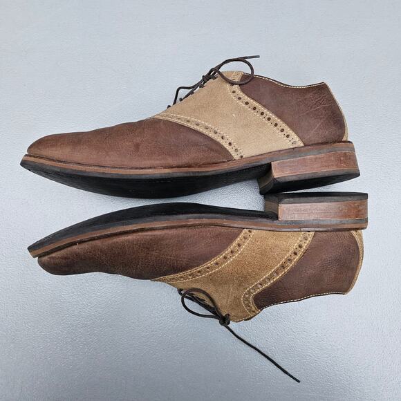 Two Tone Oxford Cole Haan Williams Size 9 Brown Leather Tan Suede Men's Dress - Picture 14 of 14